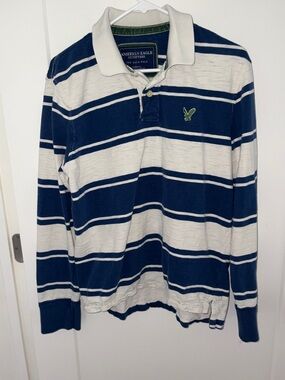 vintage American Eagle the Eagle rugby stripe polo shirt sz M EUC